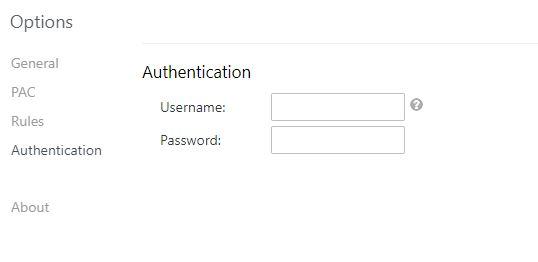 proxy authentication username password