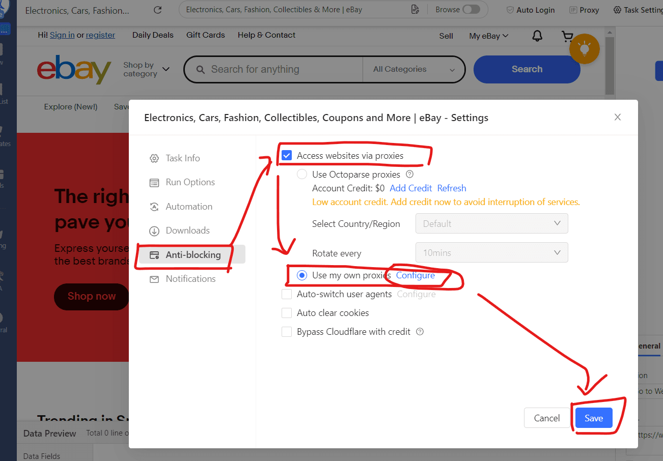 steps to find the proxy settings