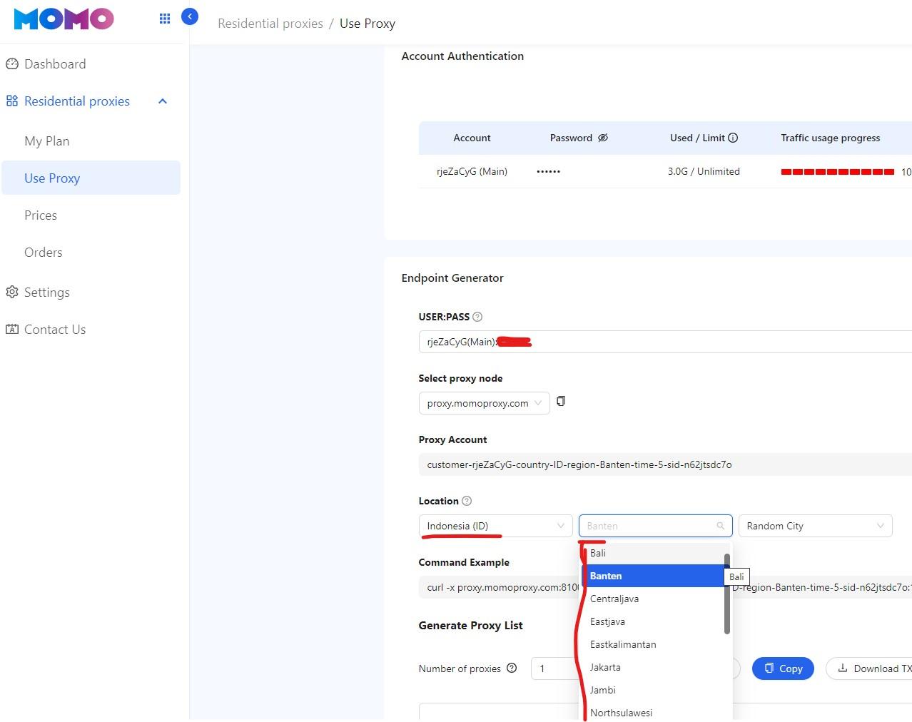 indonesia proxy server states cities