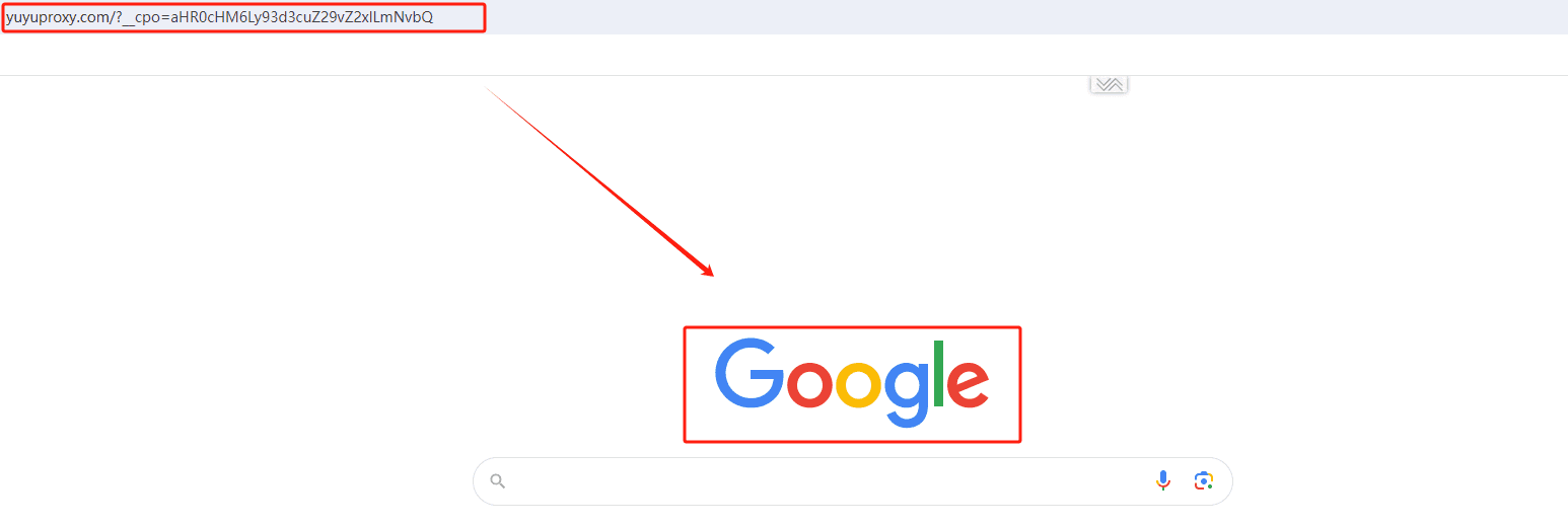 google.com url changed to yuyuproxy.com