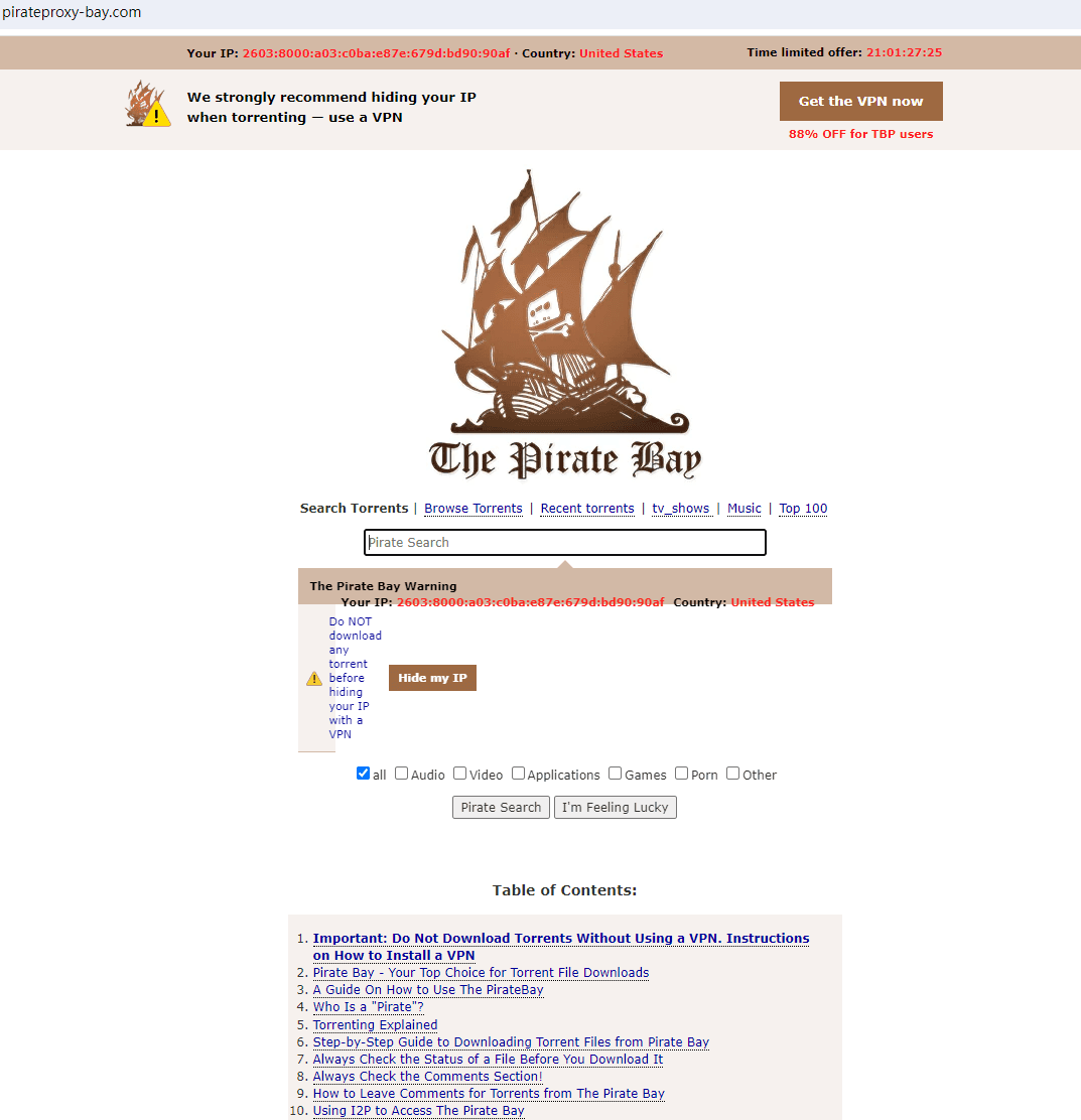 the pirate bay