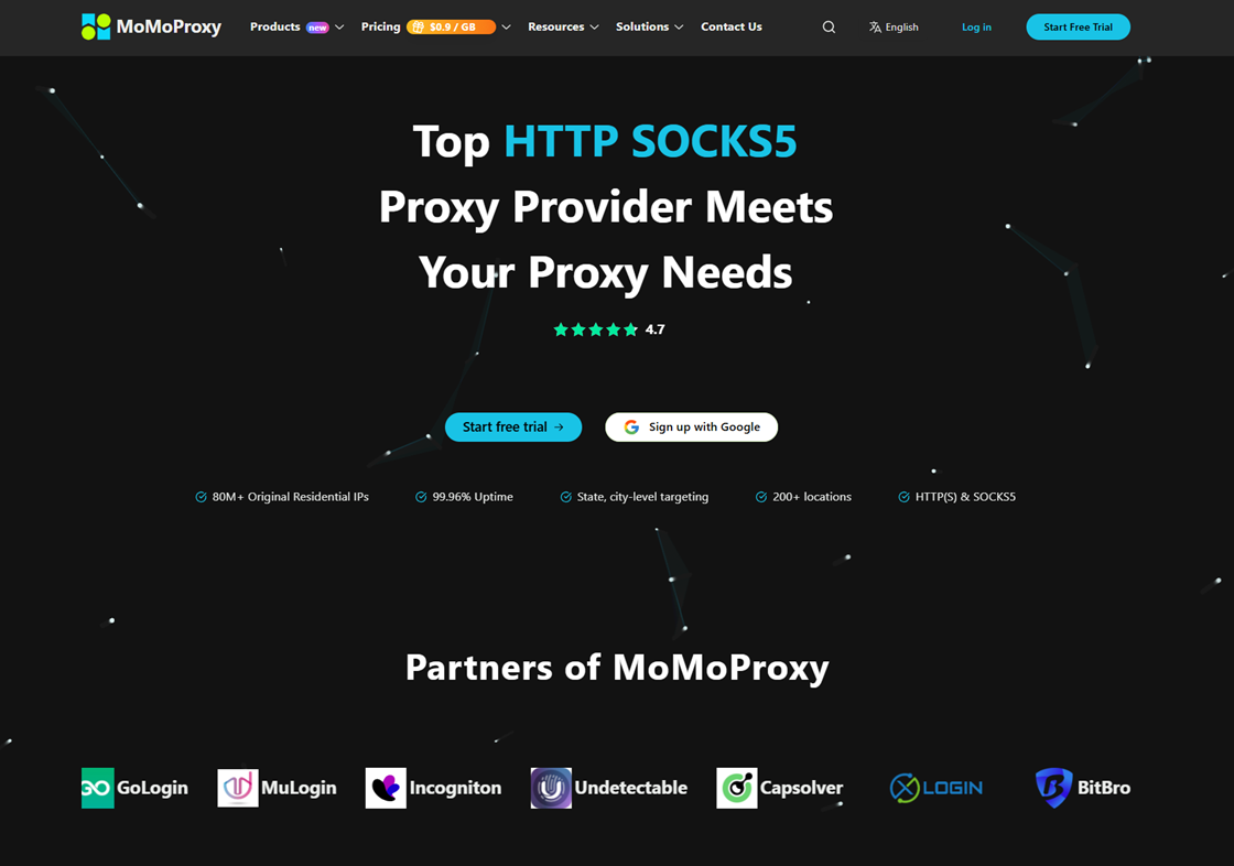 homepage of momoproxy