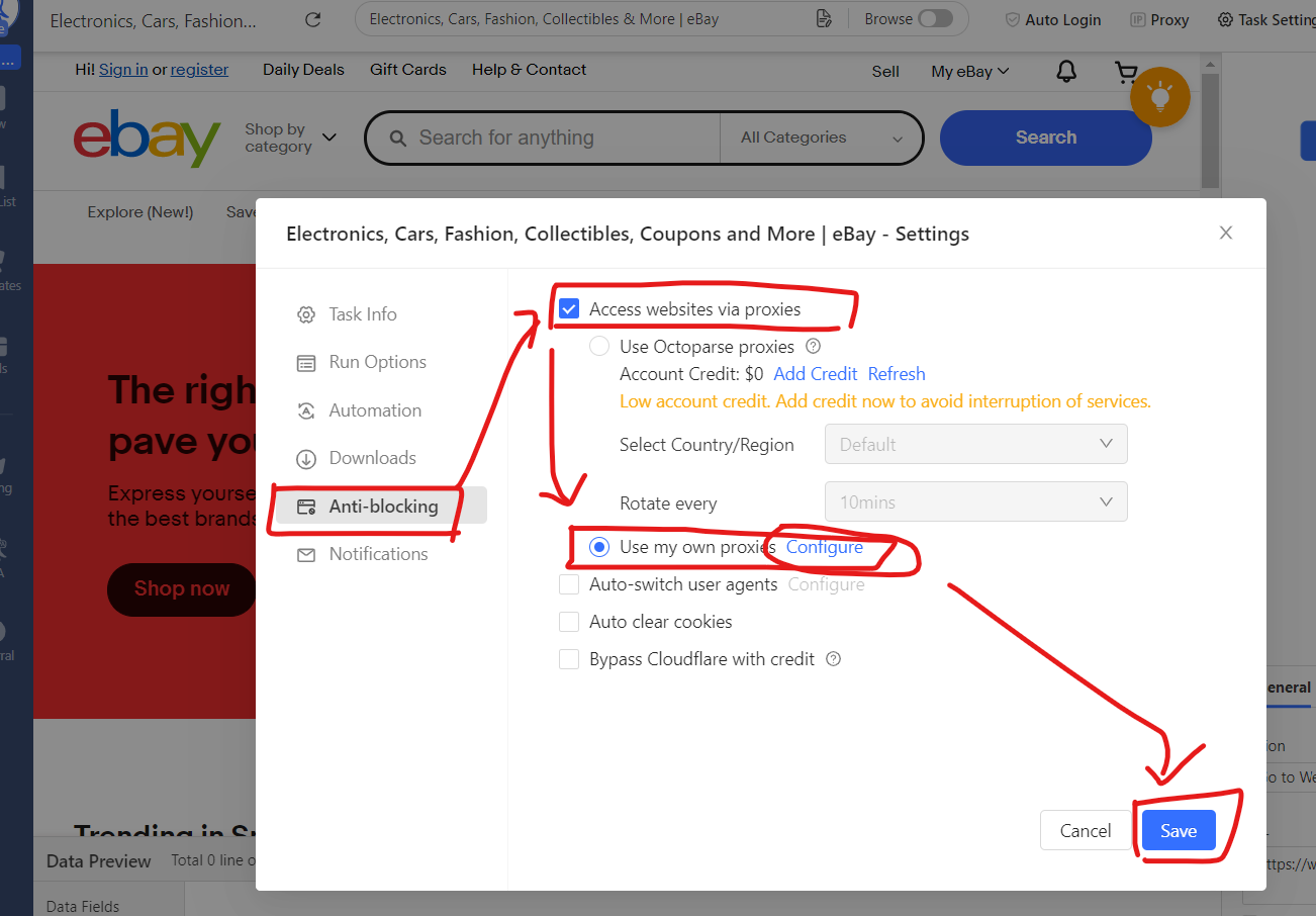 anti blocking proxy settings