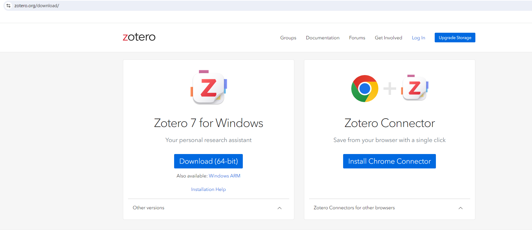 download Zotero Windows and Connector